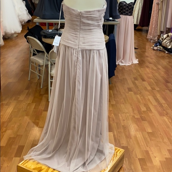 ✔️ Taupe full length strapless bridesmaid dre… - Picture 4 of 9